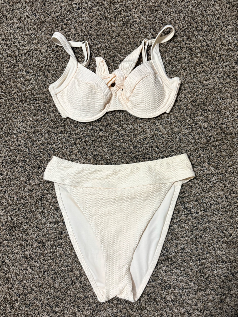 Sanctuary Cream Textured Bikini Set